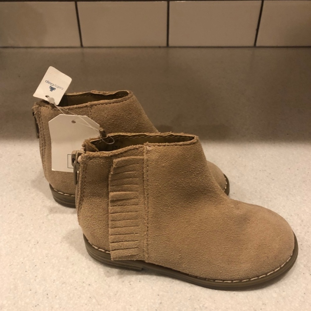NEW Gap Toddler Girls Suede Zip Boots w/Fringe